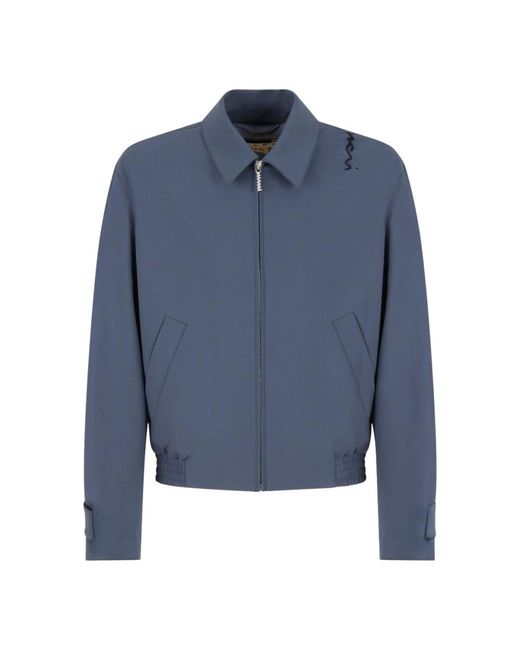 Marni Graue Wolljacke Mit Bestickten Details in Gray für Herren