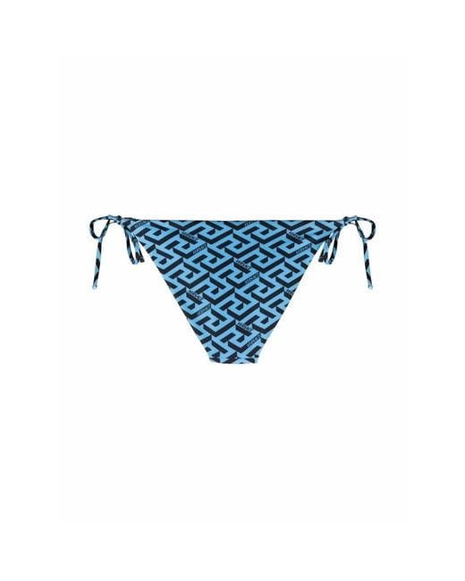 Versace Blauwe Logo Print Bikini Broekjes in het Blue