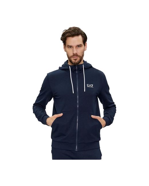EA7 Blue Zip-Throughs for men