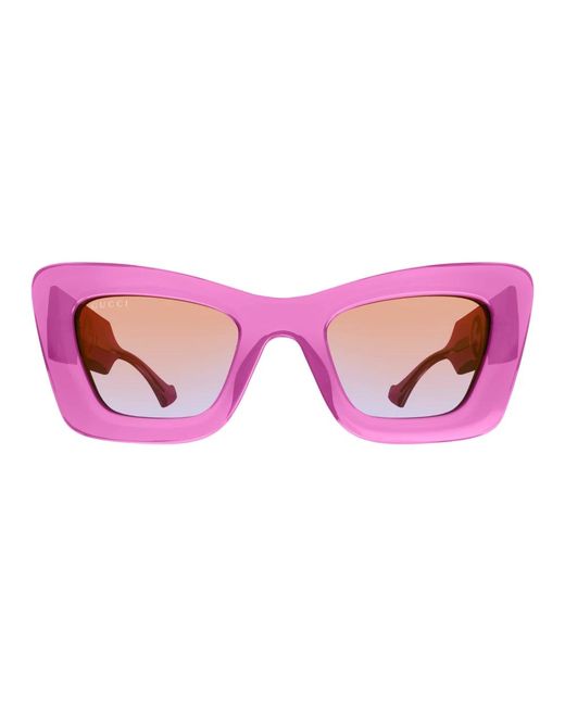 Gucci Pink Transparente oversize cat-eye sonnenbrille