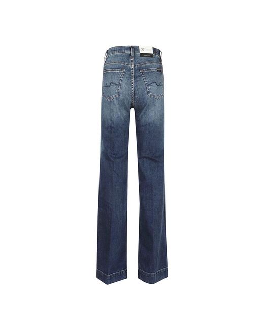 7 For All Mankind Blue Straight Jeans