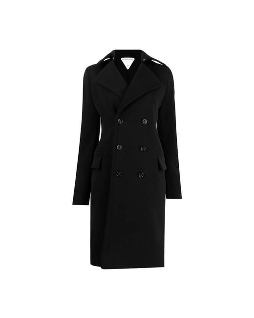 Bottega Veneta Black Double-Breasted Coats