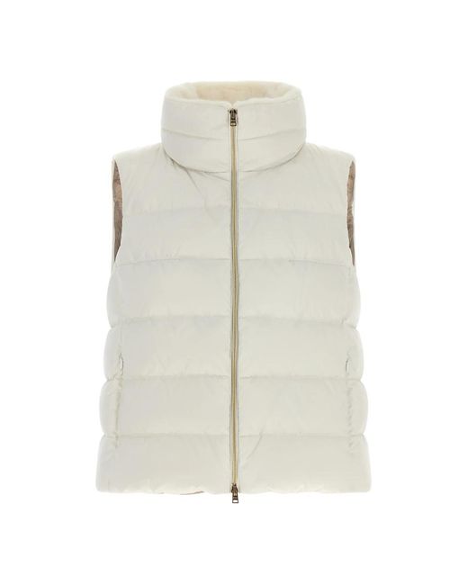 Herno A-Lijn Gewatteerd Vest in het Natural