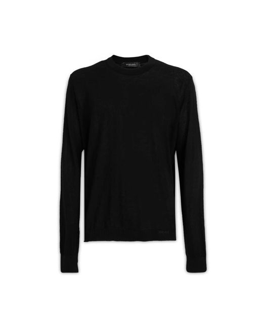 Versace Black Round-Neck Knitwear for men
