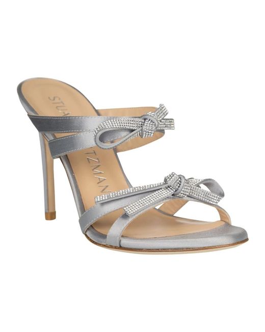 Stuart Weitzman White Heeled Mules