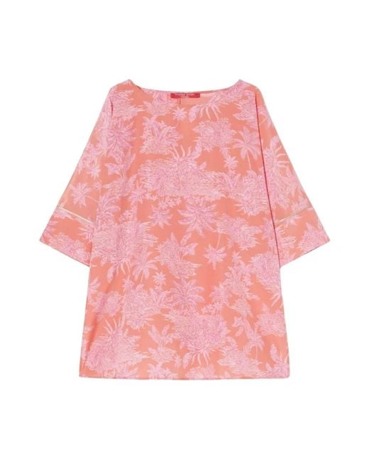 Marina Rinaldi Pink Rosa bluse mit seitenschlitzen