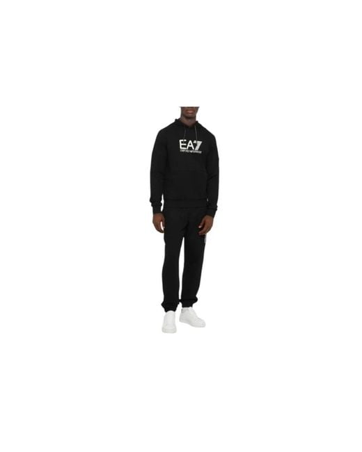 EA7 Black Hoodies for men