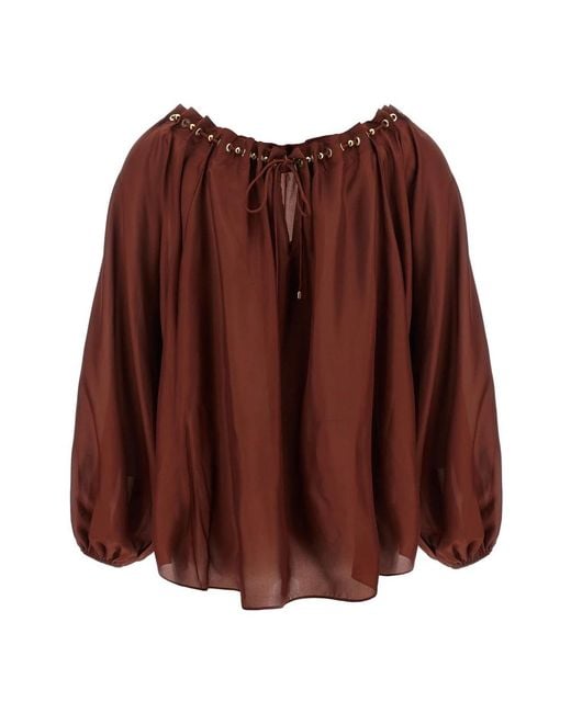 Zimmermann Brown Blouses