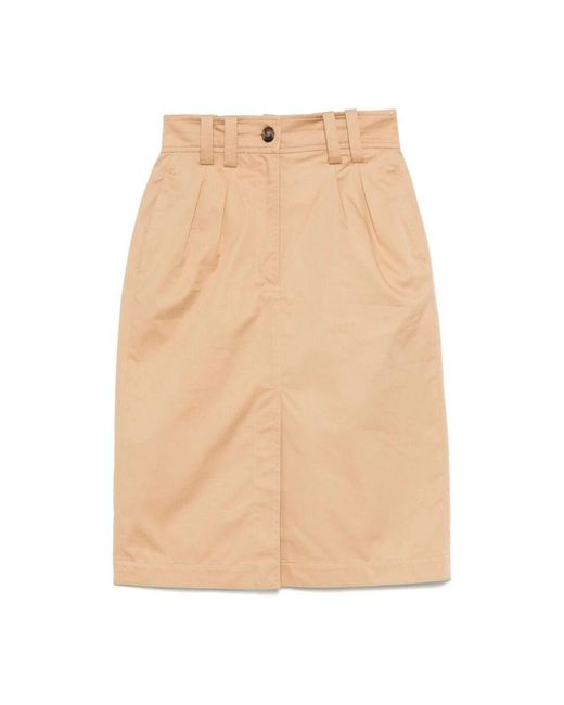 A.P.C. Natural Del midi rock mit frontschlitz