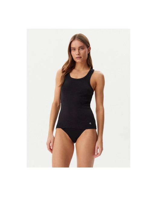 Calvin Klein Black Geripptes Tanktop-Pack