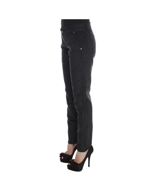 Ermanno Scervino Black Schwarze baumwollmischung regular fit hose