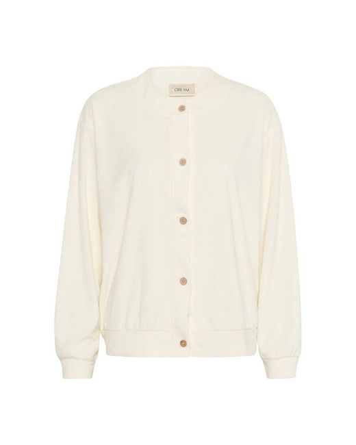 Cream White Snow Cardigan Mit Knopfverschluss