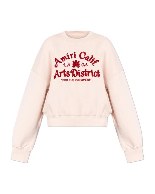 Amiri Pink Sweatshirt With Embroidered Pattern