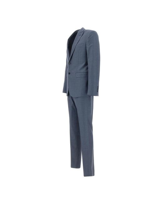 Emporio Armani Blue Single Breasted Suits for men
