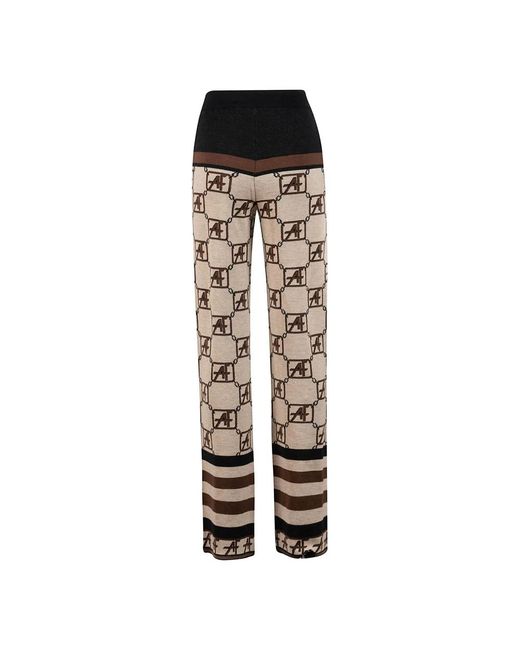 Alberta Ferretti Black Straight Trousers
