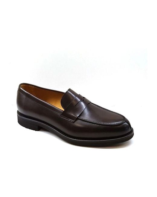 BERWICK  1707 Brauner leder mokassin mit vibram sohle in Black für Herren