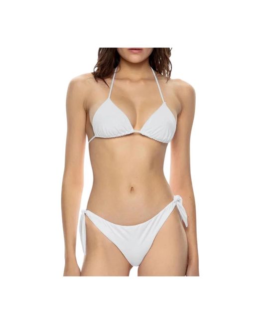 ME FUI Basic Triangle Bikini Top in het White