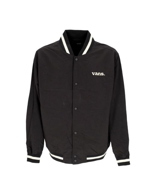 Vans Jassen ,Zwart ,Nylon Zwarte Varsity Jack Lichtgewicht Ongevoerd in het Black voor heren