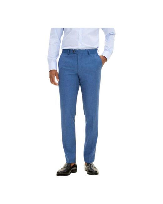 Oscar Jacobson Blue Suit Trousers for men