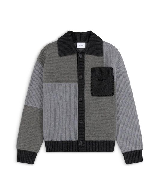 Axel Arigato Franco patch cardigan in Gray für Herren