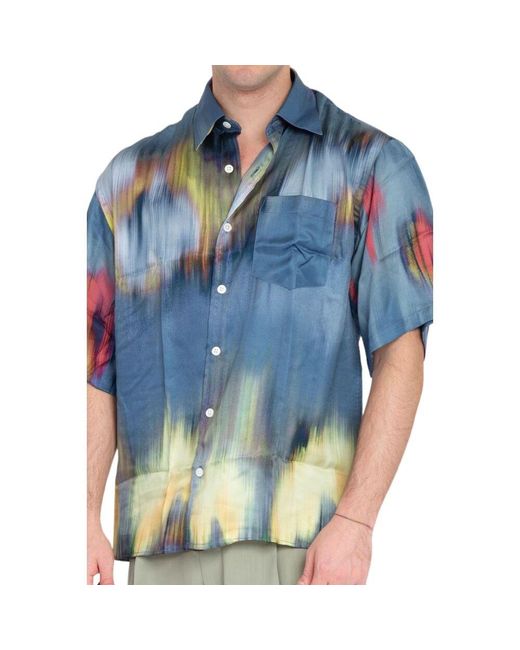 Costumein Bedrucktes kurzarmhemd in Blue für Herren
