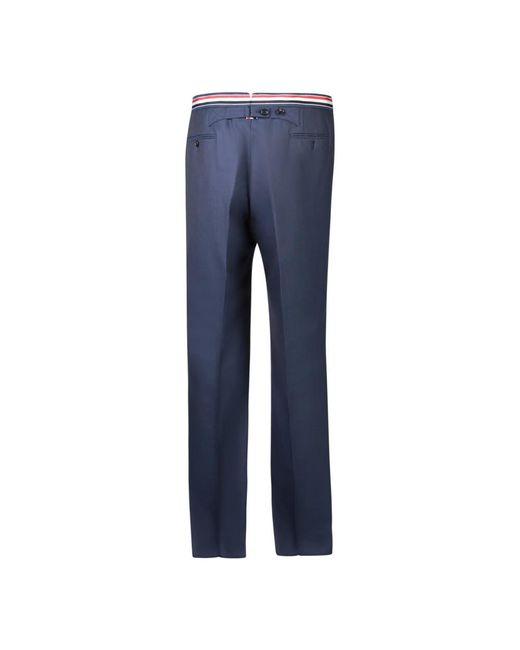 Thom Browne Broeken ,Blauw ,Wol Blauwe Wol Pantalon in het Blue voor heren