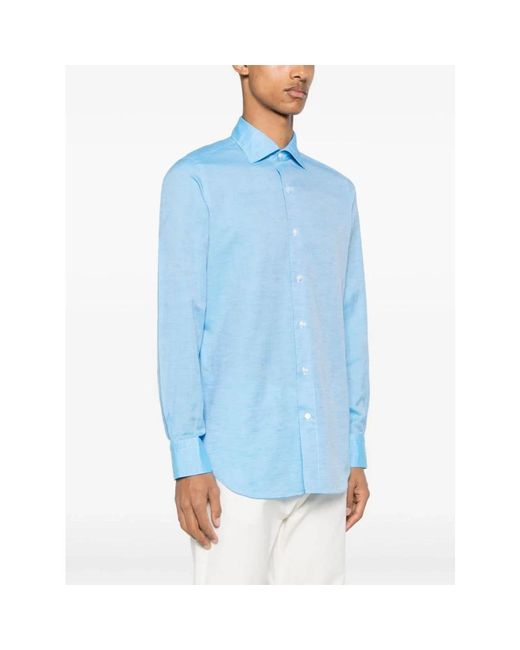 Finamore 1925 Blue Casual Shirts for men