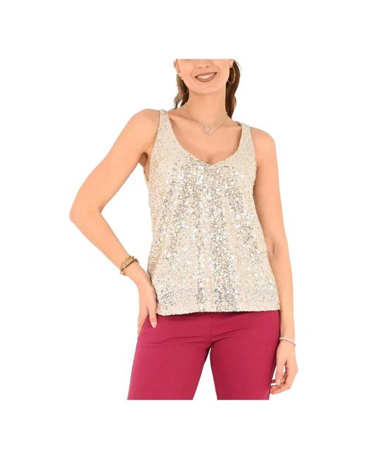 Imperial Red Sleeveless Tops