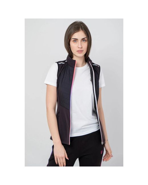 EA7 Jassen ,Zwart ,Polyester Reflecterend Vest Met Capuchon in het Blue
