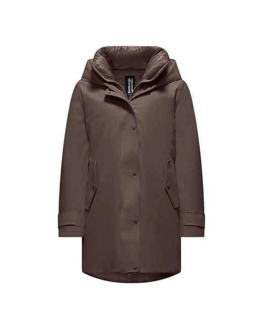 Bomboogie Brown Stretch Nylon PrimaLoft Parka