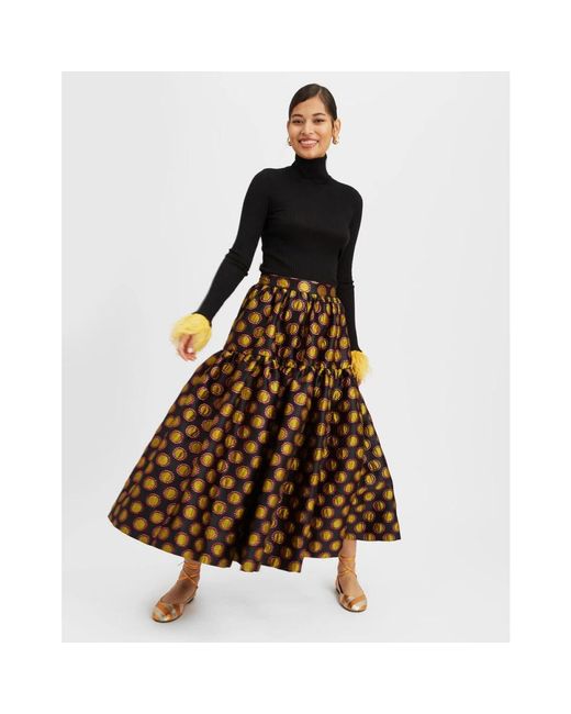 LaDoubleJ Rokken ,Veelkleurig ,Polyester Winter Sun Party Rok in het Brown
