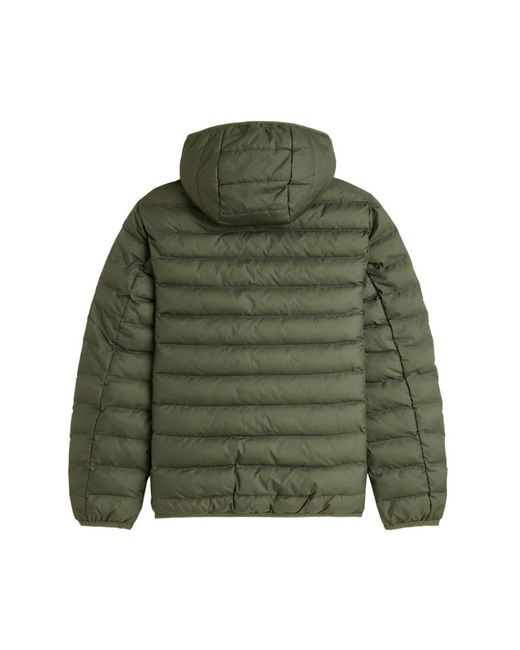Fred Perry Jassen ,Groen ,Leer Hooded Insulated Jacket in het Green voor heren