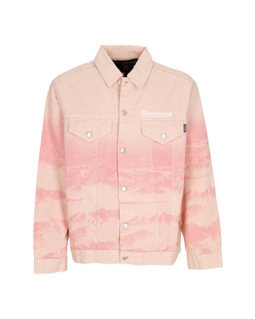 Billionaire Jassen ,Roze ,Denim Mountain Print Astro Denim Jacket in het Pink voor heren