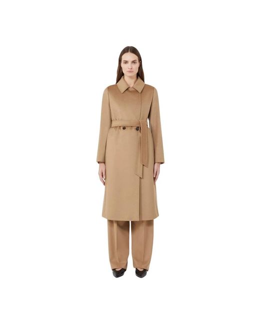 Max Mara Natural Belted Coats