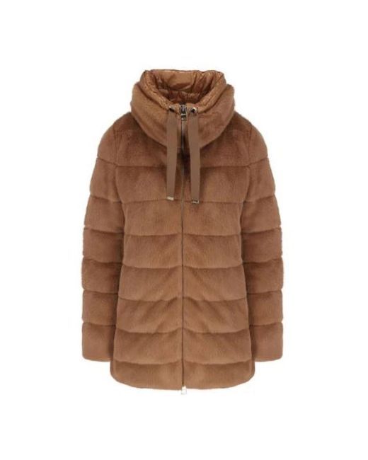 Herno Jassen ,Bruin ,Polyester Teddy-Effect Donsjack in het Brown