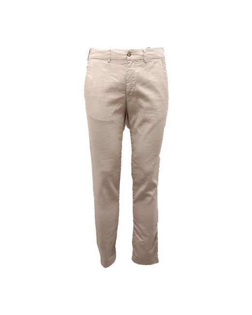 Cruna Broeken ,Linnen Linnen Blend Broek, Gemaakt in het Natural voor heren
