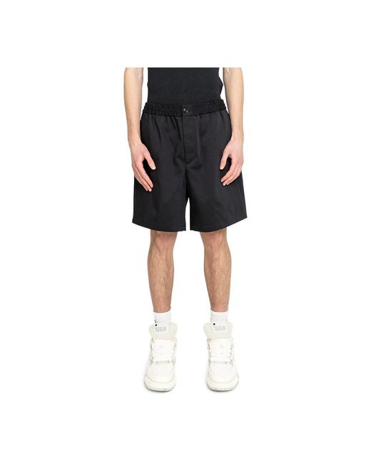Shorts neri con vita elastica di AMI in Black da Uomo