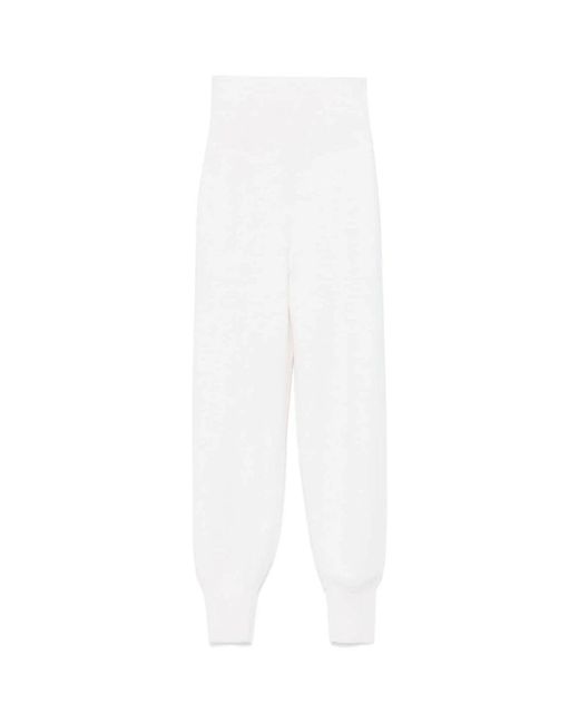 Chloé Broeken ,Wit ,Wol Wollen Gebreide Broek in het White
