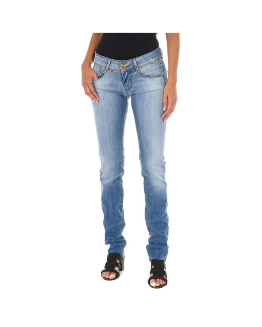Met Blue Skinny Jeans Mit Nieten Am Bund