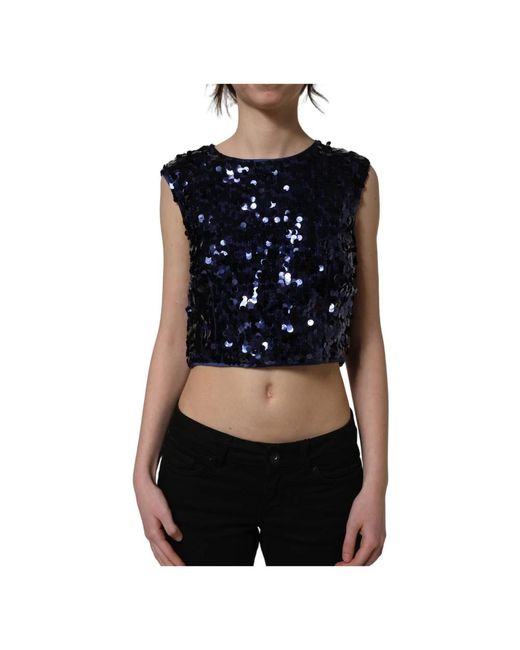 Dolce & Gabbana Cropped Top in het Black