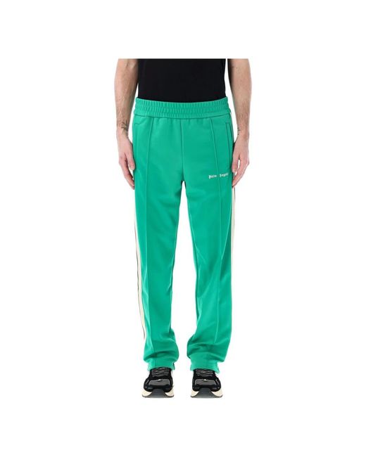 Palm Angels Green Straight Trousers for men