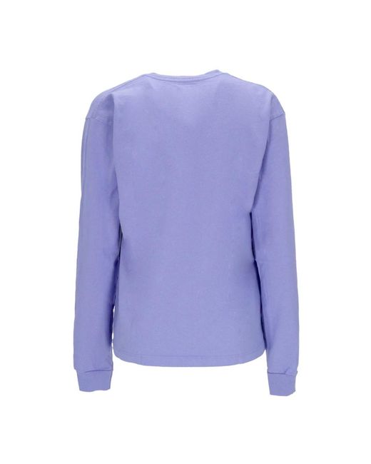 Obey Hoodies & Sweatvesten ,Paars ,Katoen Lange Mouw T-Shirt Pegasus Custom Tee in het Blue