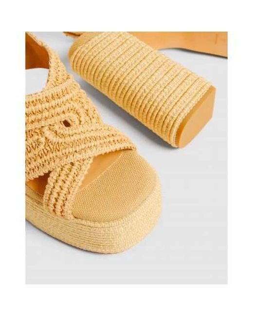 Castaner Metallic Handgemachte natürliche raffia-sandalen