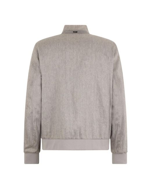 Herno Gray Bomber Jackets for men