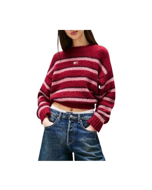 Tommy Hilfiger Red Round-Neck Knitwear