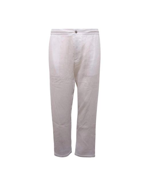 Alpha Studio Gray Cropped Trousers for men
