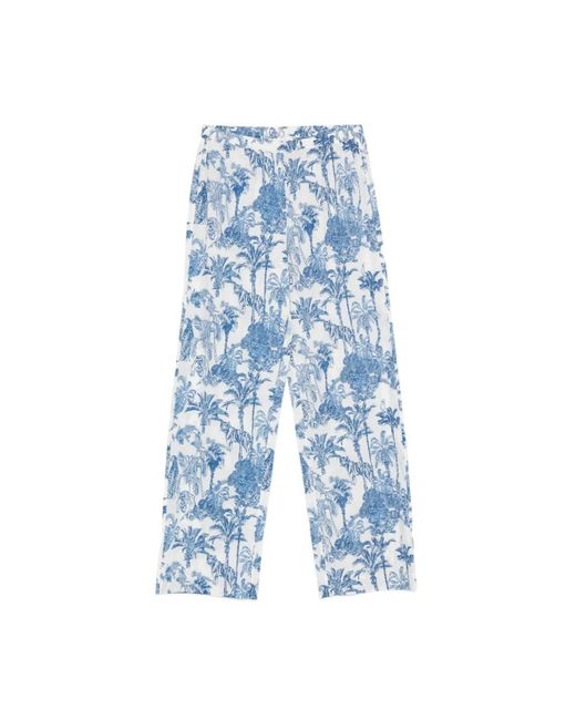 Mc2 Saint Barth Blue Wide Trousers