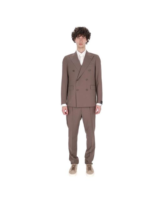 Double Breasted Suits Tagliatore de hombre de color Brown