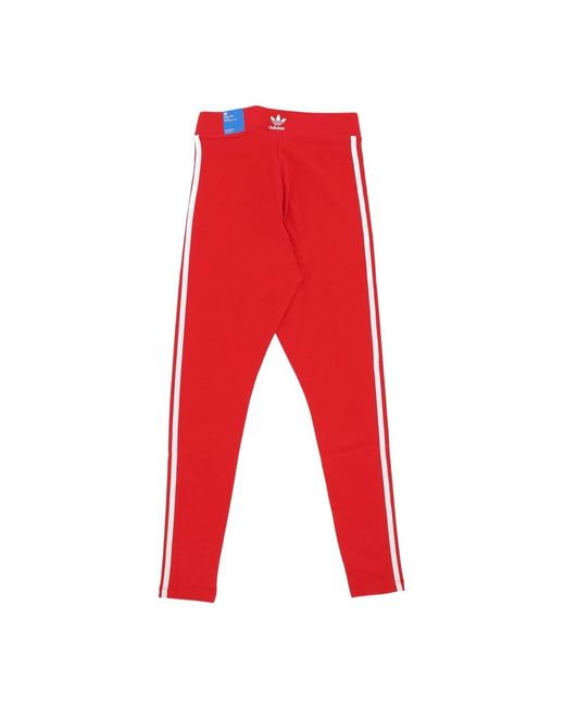Adidas Fitness ,Rood ,Polyester Stripes Strakke Legging Better Scarlet in het Red