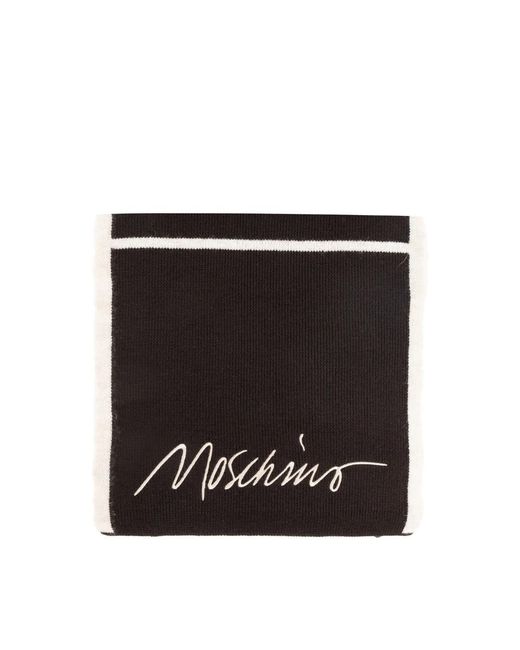 Moschino Accessoires ,Bruin ,Sjaal Met Logo in het Black
